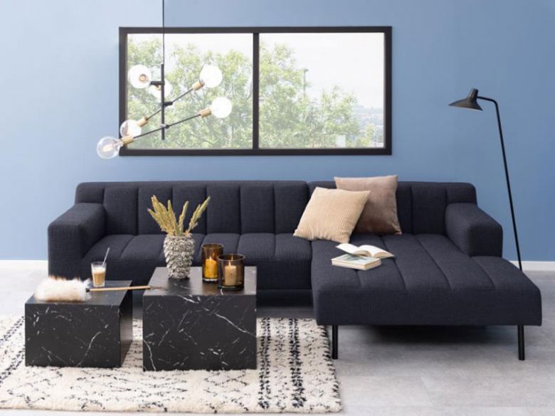 Demi black cube marble coffee table available at Furniture Barn