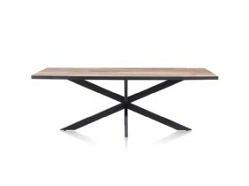 Habufa Avalox reclaimed wood cross legged dining table available at Lee Longlands