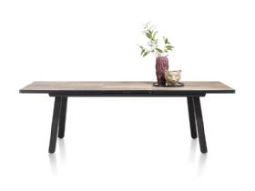 Habufa Avalox reclaimed oak large extended dining table available at Lee Longlands