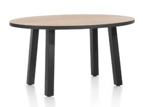 Habufa Avalox oak round standard leg dining table available at Lee Longlands