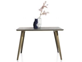 Habufa City dark oak and champagne bar table available at Lee Longlands