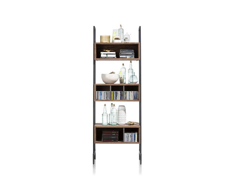 Habufa halmstad brown oak veneer bookcase