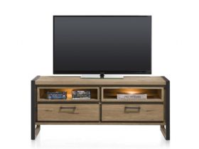 Habufa Metalo oak 2 drawer tv unit available at Lee Longlands