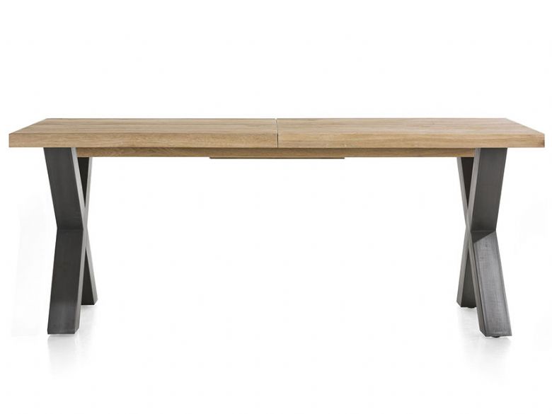 Habufa Metalox extendable cross leg dining table available at Lee Longlands
