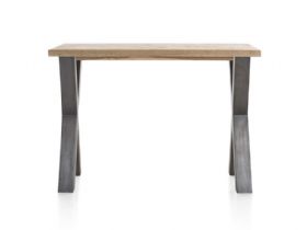 Habufa Metalox crossed wooden leg bar table available at Lee Longlands